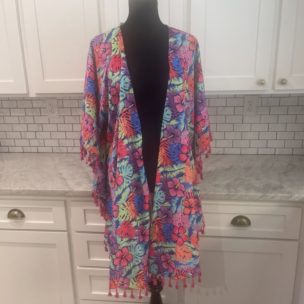Jess Lea Coverup  Womens 2X - 3XL Pink Beach Resortwear Boho Paradise Swim
